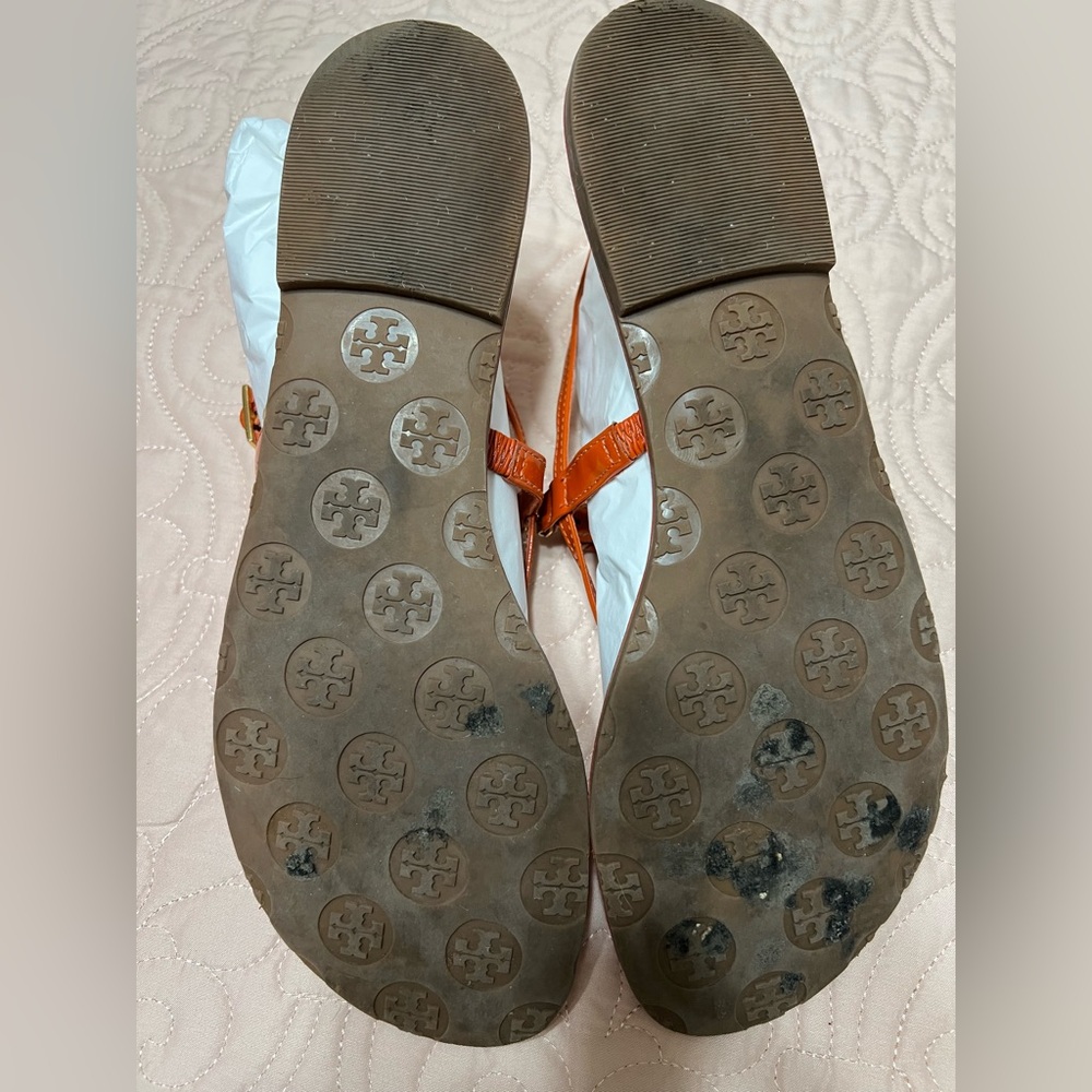 Tory Burch Equestrian Orange Sandals - Picture 4 of 4